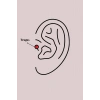 316L Çelik Gold Renk Turuncu Zirkon Taşlı Tragus Piercing