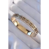 316L Çelik Gold Renk Zirkon Taşlı Model Kelepçe