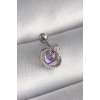 316L Çelik Gümüş Renk Mor Mineli Kalp Zirkon Taş Detay Tragus Piercing