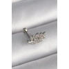 316L Çelik Gümüş Renk Zirkon Taşlı Dal Tragus Piercing