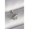 316L Çelik Gümüş Renk Zirkon Taşlı Güneş Tragus Piercing