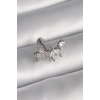 316L Çelik Gümüş Renk Zirkon Taşlı Yıldız Model Tragus Piercing