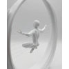 3D Zen Heykeli Ay Formlu Meditasyon Yapan İnsan Figürü Dekor