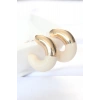 CCB Krem Gold Çift Renk Küpe