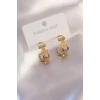 Çelik Gold Renk Tifanny Zincir Model Kadın Küpe