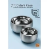 Çift Cidarlı Isı Yalıtımlı 4lü Lüks Kase Seti (16cm & 18cm) Premium 304 Paslanmaz Çelik