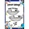 Çocuk Tabağı Güvenli Kenarlı Çelik 2 Adet 21 cm