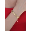 Gold Renk Çelik Zincir Kadın Bileklik