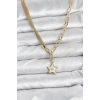 Gold Renk Pirinç Yıldız Model Kadın Kolye