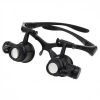 Gözlük Modeli 10X 15X 20X 25X Lens 2 Led Işıklı Büyüteç 9892G