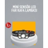 Şarj Edilebilir LED Far Hareket Sensörlü 5 Modlu Outdoor