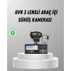 Üç Kameralı Araç DVR Full HD Gece Görüşlü ve 2 inç IPS Ekranlı