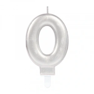 0 Rakam Mum Gümüş Renk