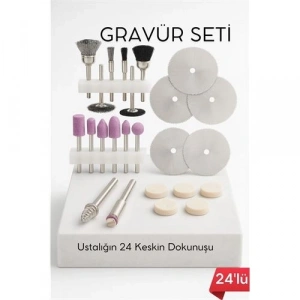 24lü Mini Gravür Seti Dremel Ucu: Profesyonel Taşlama, Parlatma ve Şekillendirme Aleti