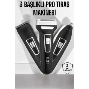 3 Başlıklı Profesyonel Tıraş Makinesi