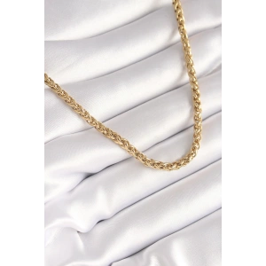 316L Çelik Gold Renk Burgu Zincir Model Kadın Kolye