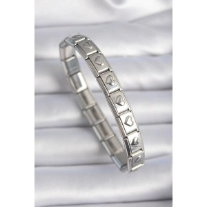 316L Çelik Gümüş Renk Kalp İşleme Nomination Charm Bileklik