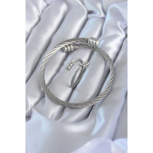 316L Çelik Gümüş Renk Sarmal Model Erkek Bileklik Yüzük Kombini