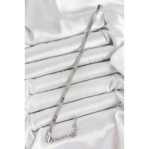 316L Çelik Gümüş Renk Yassı Zincir Model Kadın Bileklik