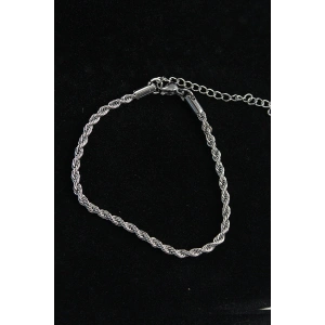 316L Çelik Halat Model Gümüş Renk Erkek Bileklik