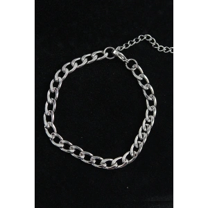 316L Çelik Kalın Klasik Model Gümüş Renk Erkek Bileklik