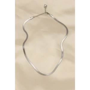 316L Çelik Silver Renk 45 cm İtalyan Zincir Model Kadın Kolye