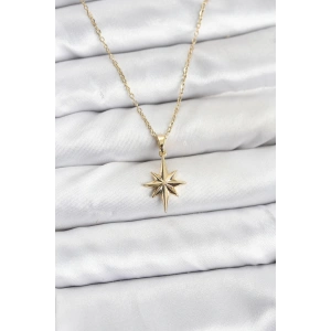 316L Çelik Zincir Gold Renk Kutup Yıldızı Model Kadın Kolye