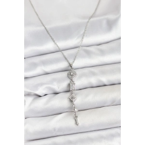 316L Çelik Zincir Gümüş Renk Kutup Yıldızı Enerji Model Kadın Y Kolye