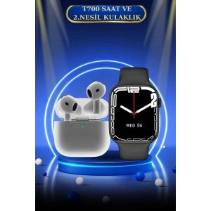 3.Nesil TWS Bluetooth Kulaklık ve Dokunmatik Ekran Akıllı Saat Sesli Görüşme