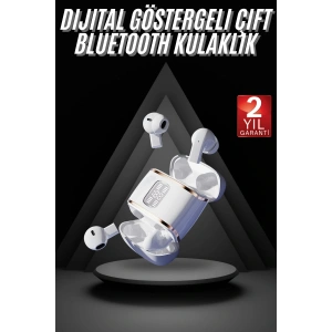 4 Adet Çift Kulaklık Dijital Göstergeli Yüksek Ses Kaliteli Bluetooth Kulaklık