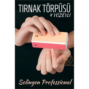 4 Yüzeyli Tırnak Törpüsü ve Parlatma Blok Sünger Solingen Professional