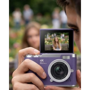 4K Kompakt Kamera 48 MP Autofocus Flash Özellikli Vlog Kamera