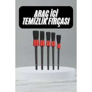 5 Adet Oto Detaylı Temizleyici Araç İçi Temizlik Fırça Seti Koltuk Döşeme Kapı Toz Alma Fırçası