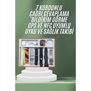 7 Kordonlu Akıllı Saat Plastik Kordon Hasır Kordon Çelik Kordon
