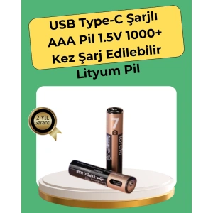 AAA Boyutunda USB Şarjlı Pil – Kompakt Tasarım, Geniş Uyumluluk