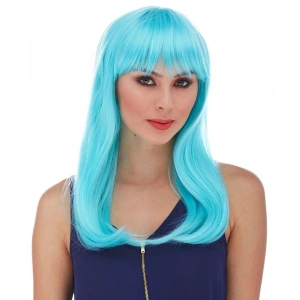 Açık Mavi Renk Uzun Düz Parti Peruğu (5047)