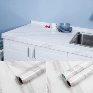 Açık Mermer Desenli Yapışkanlı Kaplama Kağıdı Büyük Boy 5 Metre