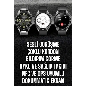 Akıllı Saat Titreşimli Pusula Nabız ve Tansiyon Ölçer NFC Uyumlu