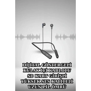 Alarm ve Titreşim Özellikli Akıllı Saat ve Mikrofonlu Kablolu Bluetooth Kulaklık 60 Saat