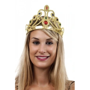 Altın Renk Plastik Prenses Tacı Kraliçe Tacı 60 cm (5047)