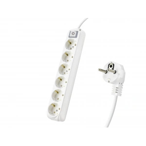 Anahtarlı Topraklı Uzatma Kablosu 6X Priz 2 M - Beyaz 9260202