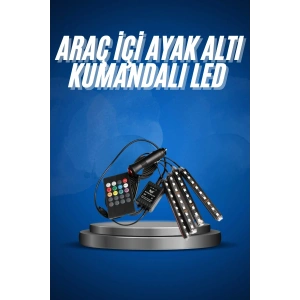 Araç İçi Ayak Altı Led 12 Led Işık Sese Müziğe Duyarlı RGB Işıklı Aydınlatma Seti
