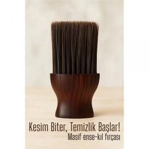 Berber Ense Fırçası Saç Temizleme Fırçası - Berber Temizlik Fırçası Masif Ahşap