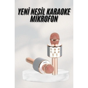 Bluetooth Hoparlör USB AUX SD Kart Kaoroke Mikrofon Uzun Pil Ömrü