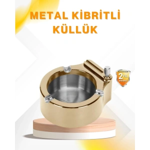 Çakmak Entegreli Küllük Yeniden Doldurulabilir Metal Gövde