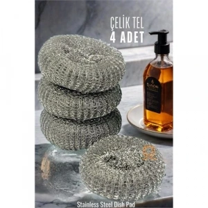 Çelik Bulaşık Ovalama Teli 4 Adet