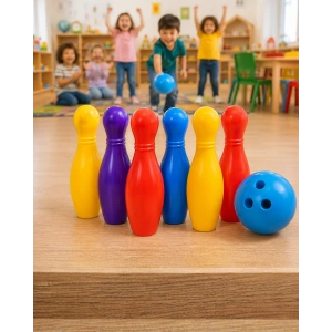 Eğlenceli Bowling Oyuncak Seti Çocuklar İçin Renkli Kuka ve Top
