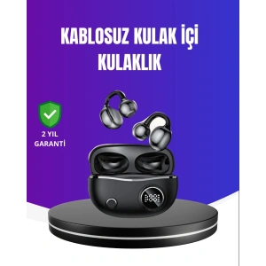 Ergonomik Klipsli Kablosuz Kulaklık – 30 Saat Pil ve Dokunmatik Kontrol Özelliği