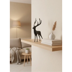 Geyik Figürü Gri Modern Salon ve Raf Dekoru