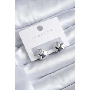 Gümüş Renk Yıldız Model Yıldız Model Pirinç Kadın Küpe